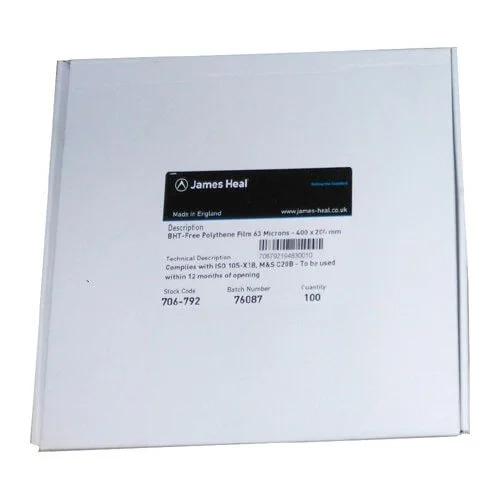 James Heal BHT Free Polythene Film 63 Microns 100 Pcs